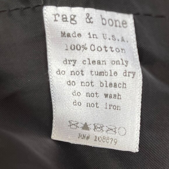 Rag & Bone Men's Black Nylon Bomber Full Zip & Zipper Pockets Jacket Size S - Picture 5 of 6